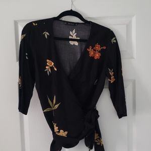 Zara wrap blouse